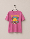 Meditation Zen Beach tee by Mojo Circus in Azalea pink, flat view