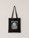 Permanent Vacation cotton tote bag by Mojo Circus, front print